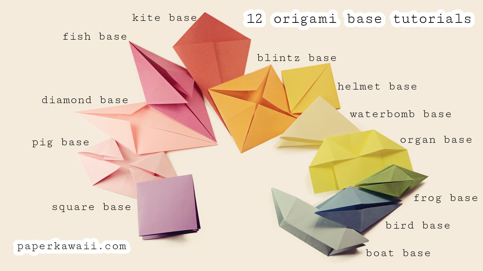 Origami Base Folds for beginners - Paper Kawaii