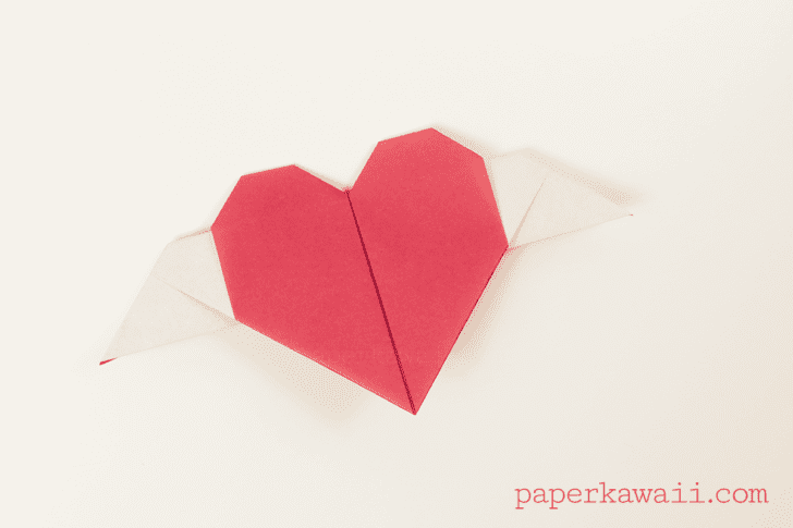 Origami Heart With Wings Video Tutorial Paper Kawaii