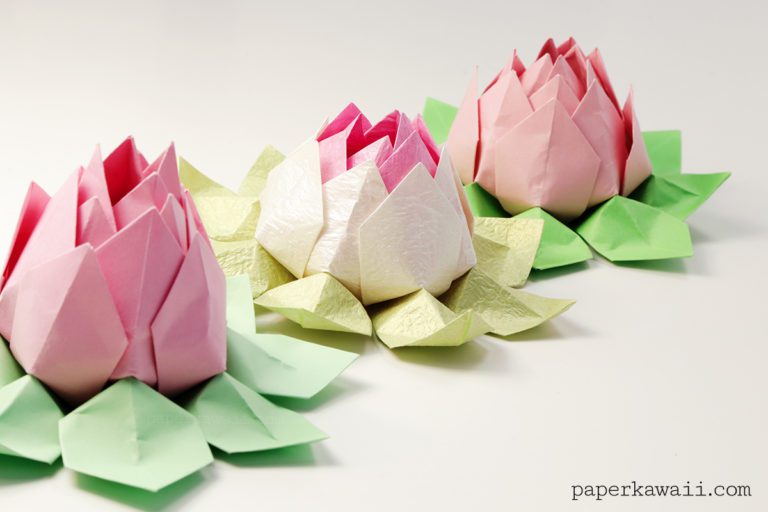 Modular Origami Lotus Flower - Video Tutorial - Paper Kawaii