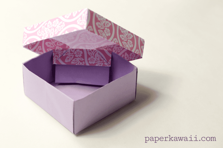 Origami Gem Box & Lid Tutorial & Diagram - Paper Kawaii