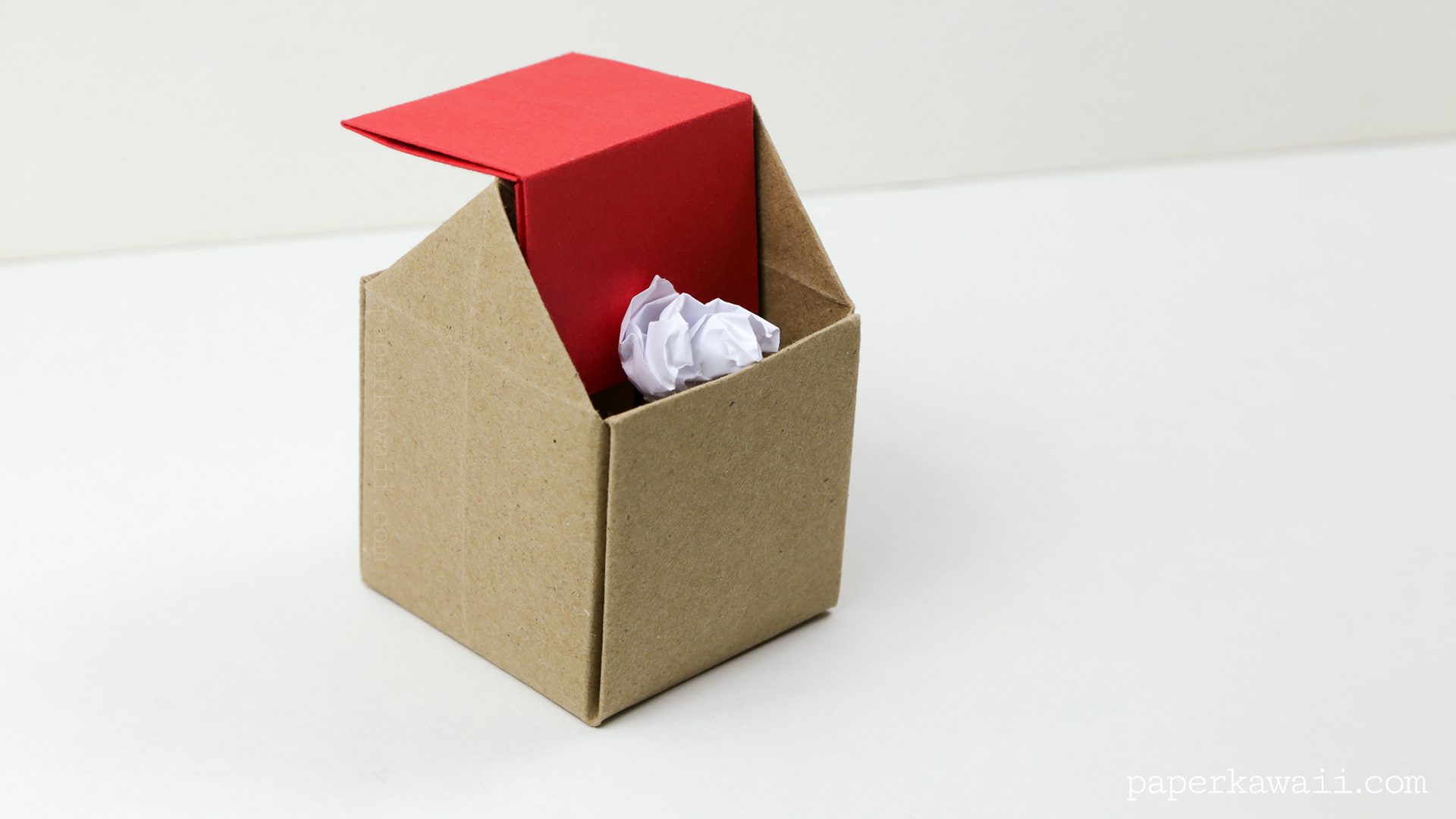 Origami Rubbish Bin Instructions - Moving Trash Can - Paper Kawaii