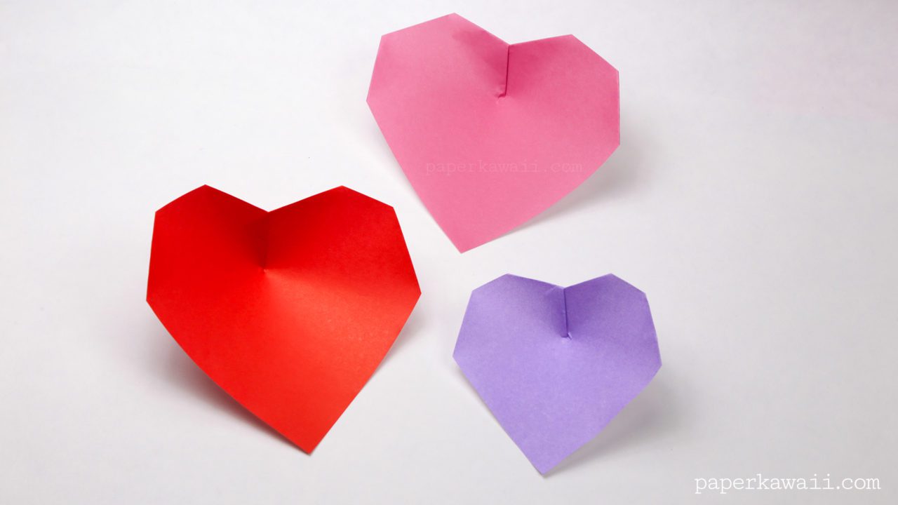 Super Easy Origami Heart Instructions - Paper Kawaii