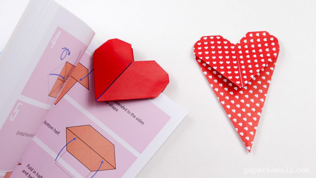 Origami Heart Bookmark Instructions - Paper Kawaii