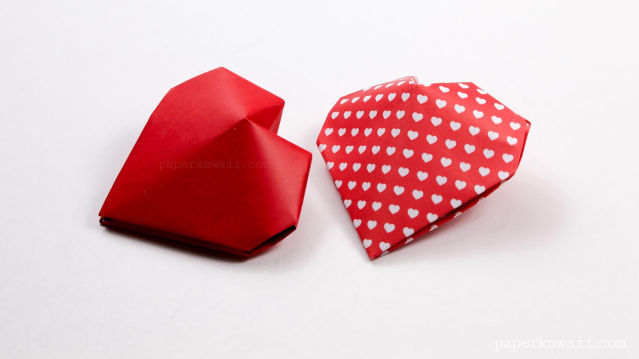 Origami 3D Puffy Heart Instructions - Paper Kawaii