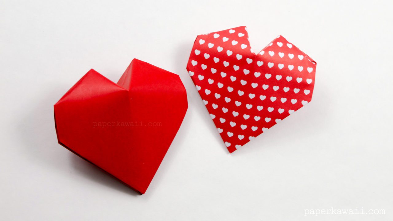 Origami 3D Puffy Heart Instructions - Paper Kawaii