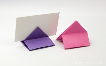 Origami House Shaped Card Stand Instructions - Paper Kawaii