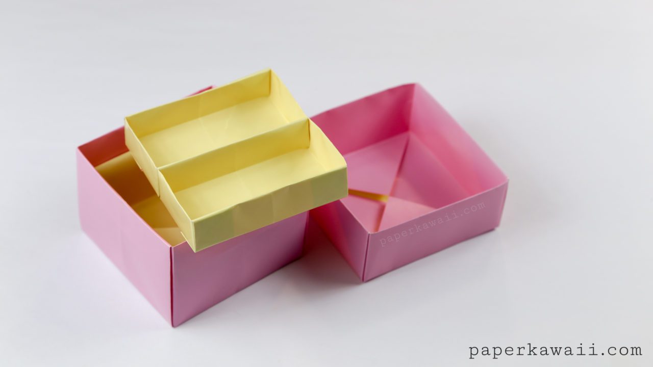 Origami 2 Tier Box Tutorial - Toolbox With Lift-out Tray - Paper Kawaii