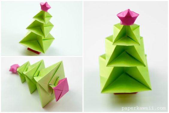 Origami Christmas Tree Tutorial - Paper Kawaii