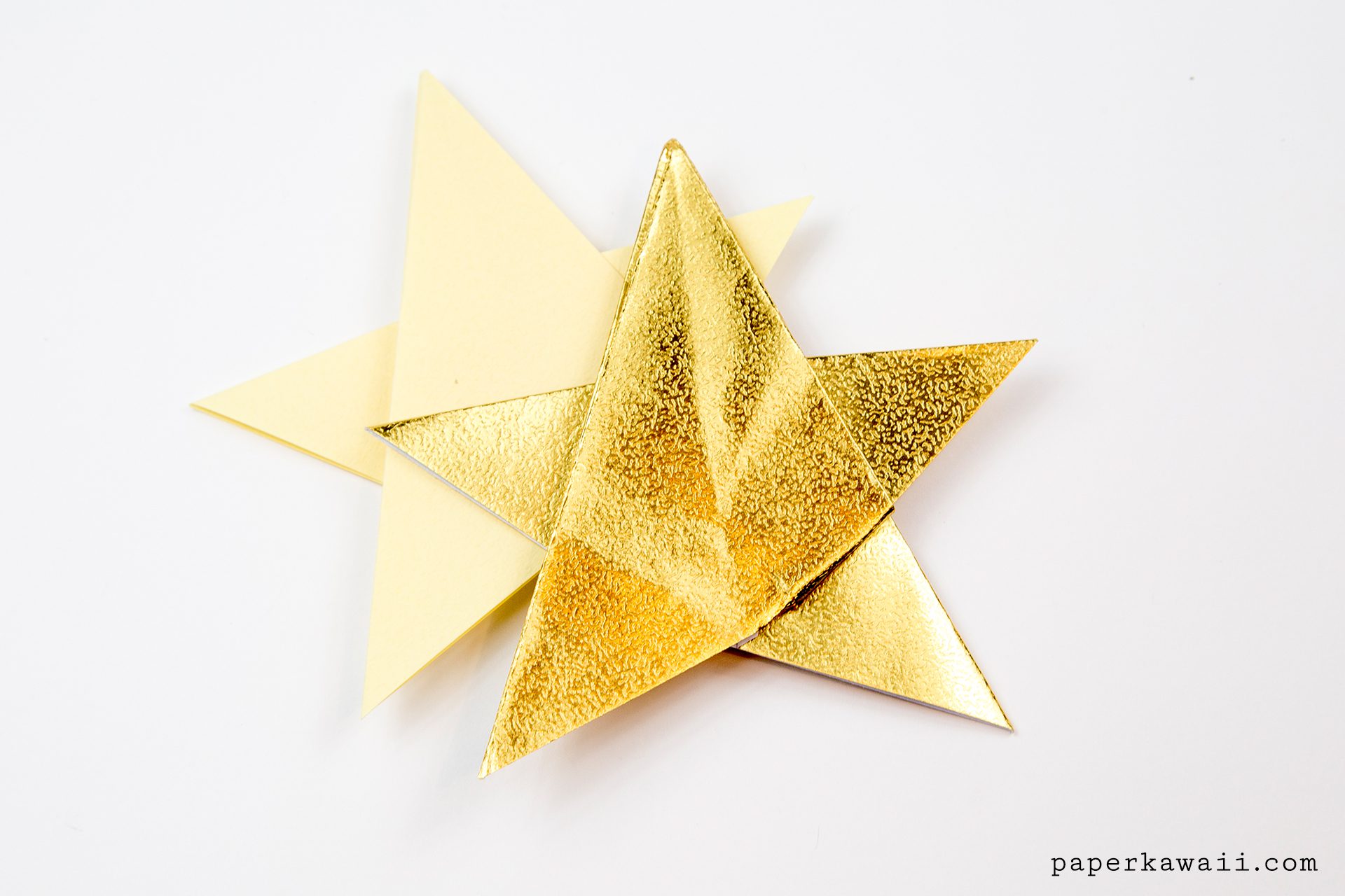 Simple Origami 5 Point Star Tutorial - 1 Sheet - Paper Kawaii