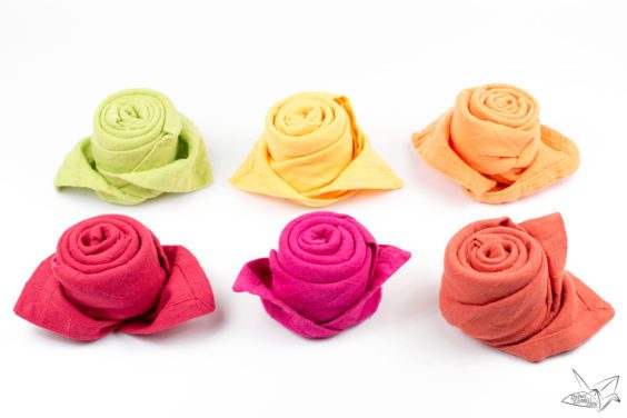 How To Fold A Beautiful Origami Napkin Rose - Paper Kawaii