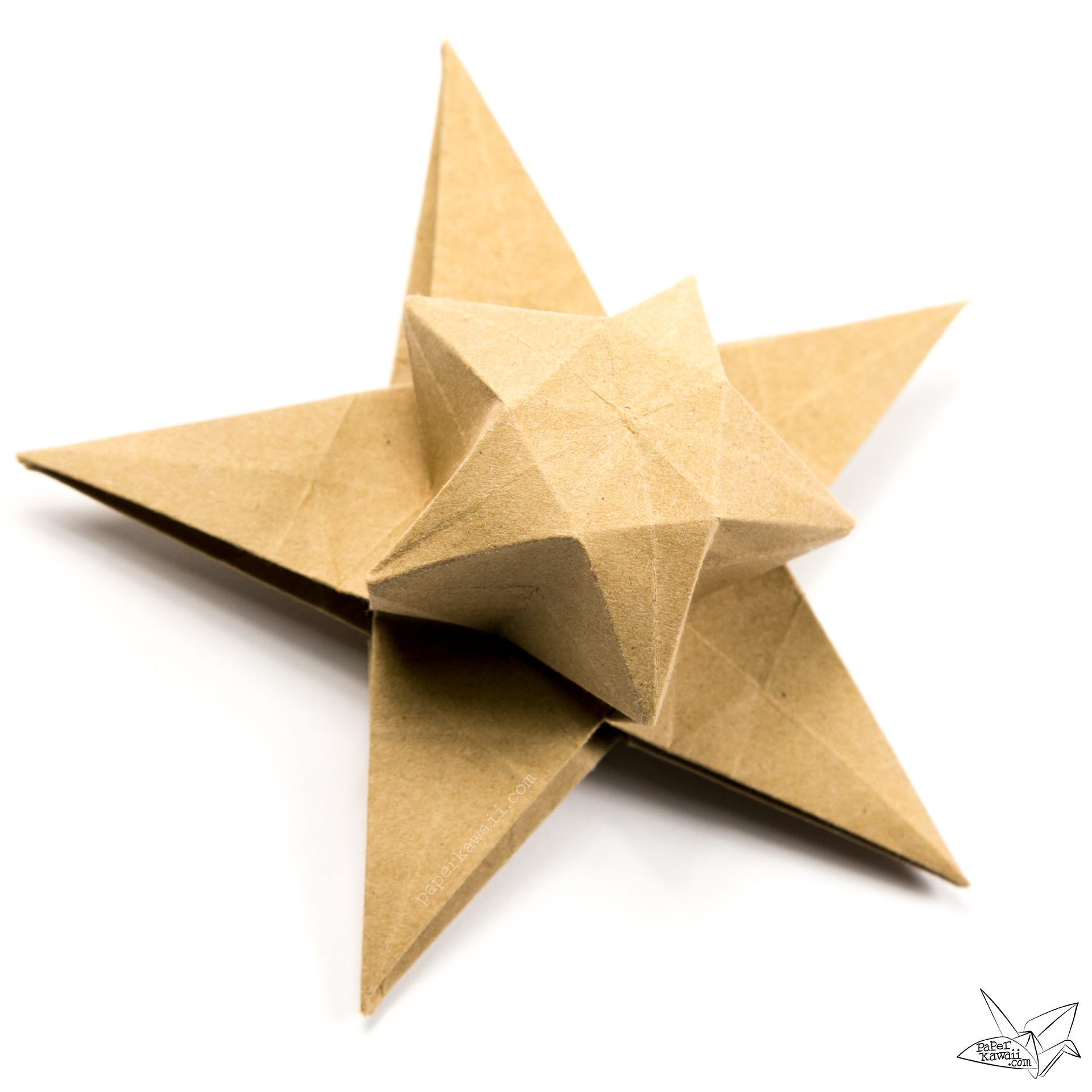 Simple Origami 5 Point Star Tutorial - 1 Sheet - Paper Kawaii