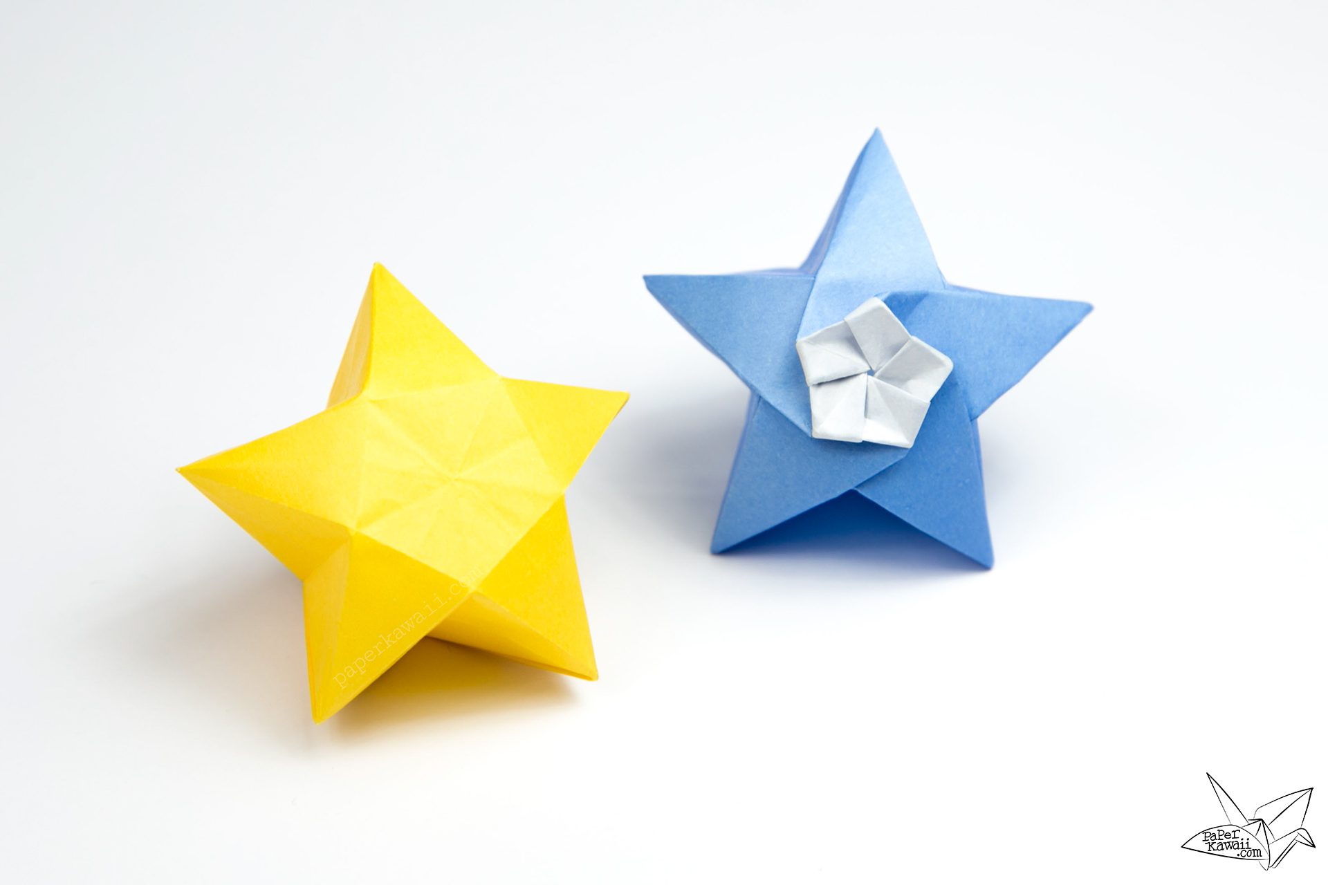How To Make Paper Stars (3-D) - EASY step by step Origami Craft