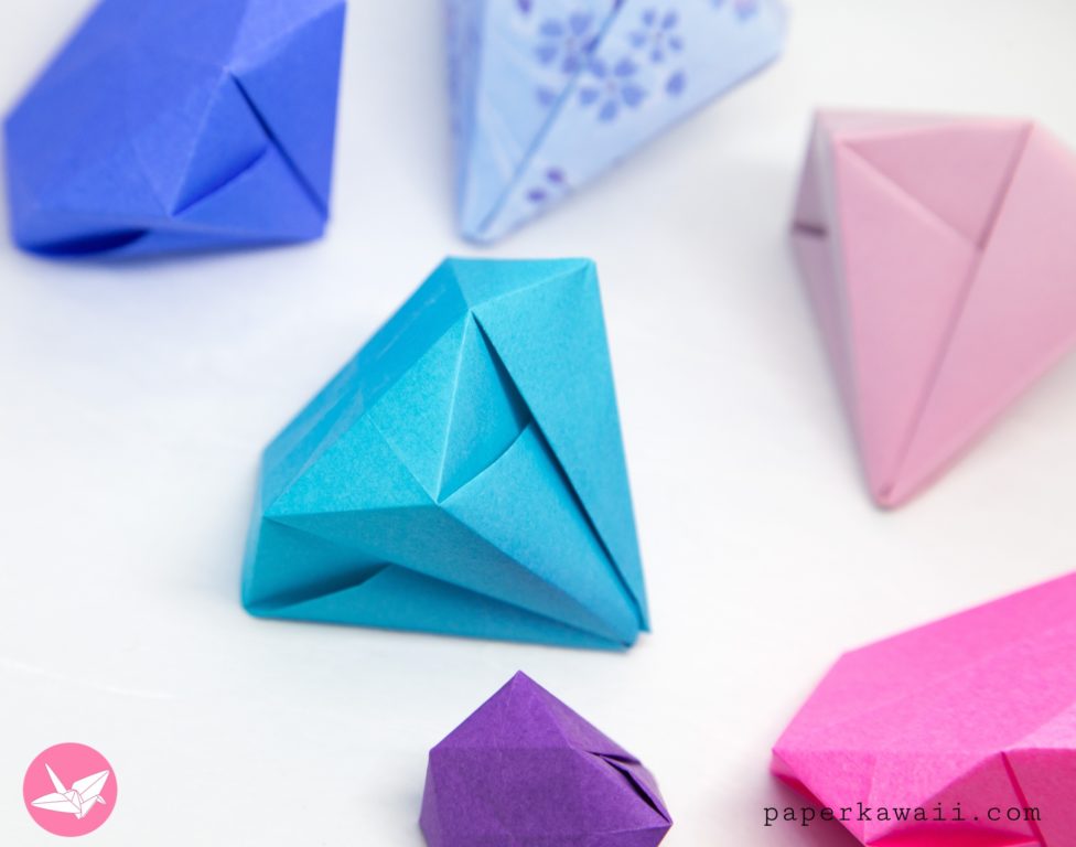 Origami Paper Crystal Tutorial - Make 3D Gems - Paper Kawaii