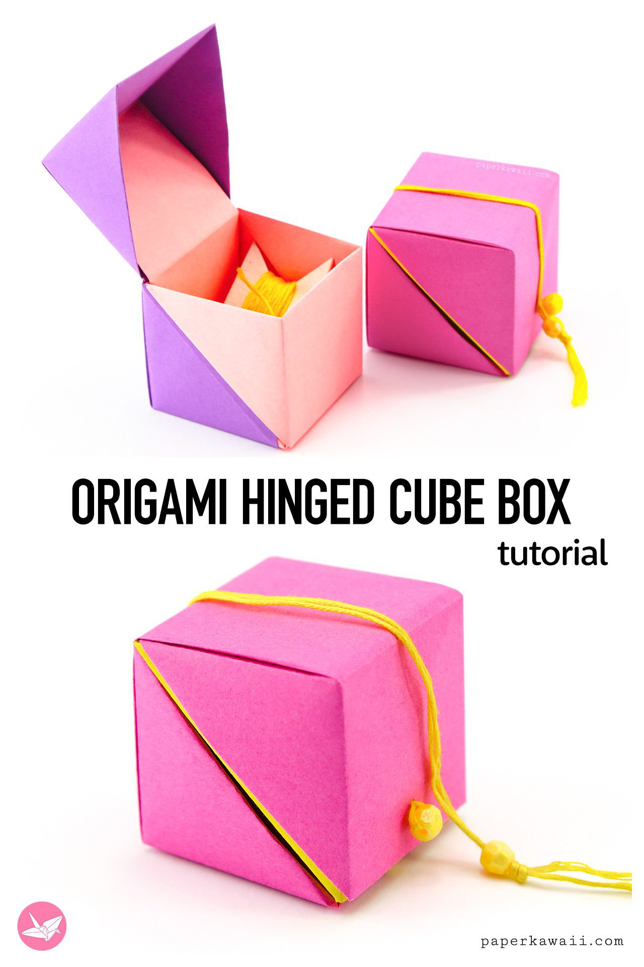 Hinged Origami Box Tutorial Cube Version Paper Kawaii Hot Sex Picture