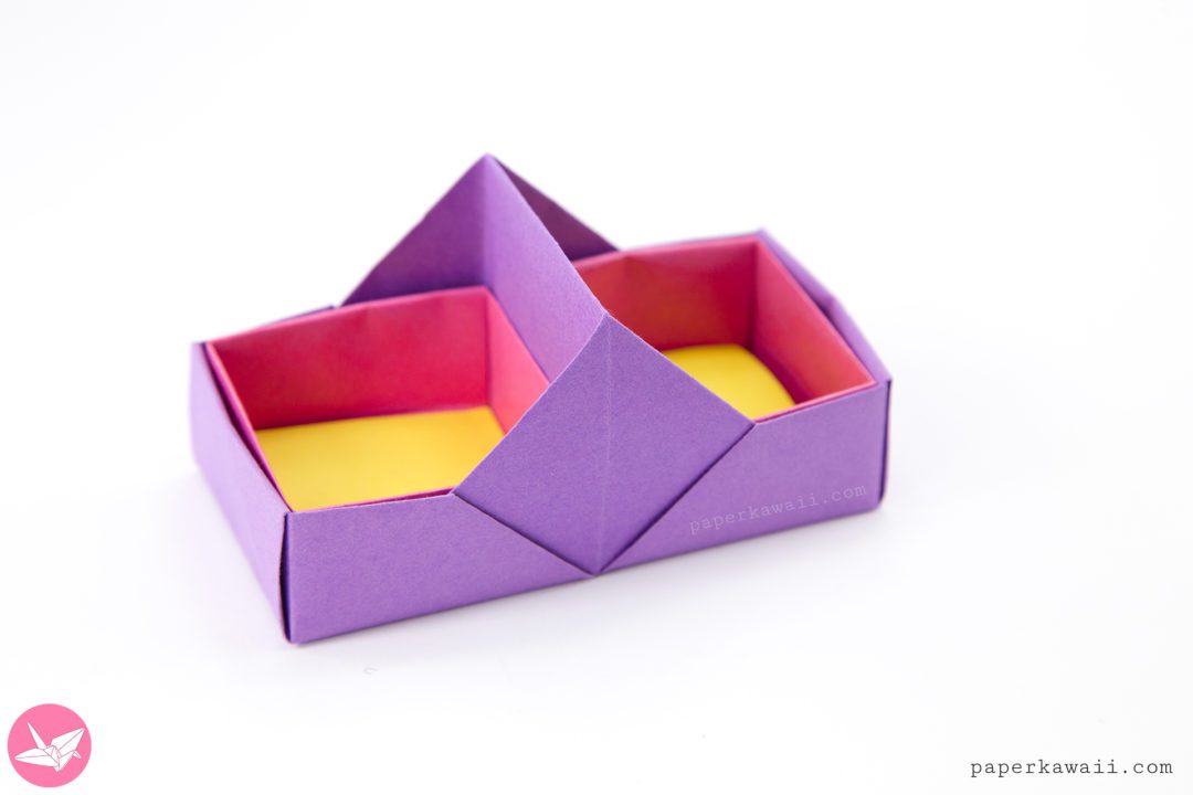 2 Sectioned Origami Tray / Tool Box Tutorial - Paper Kawaii