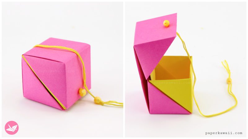 How To Make A Hinged Origami Cube Box - Tutorial + Diagram