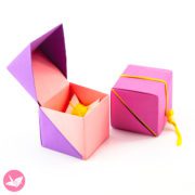 How To Make A Hinged Origami Cube Box - Tutorial + Diagram