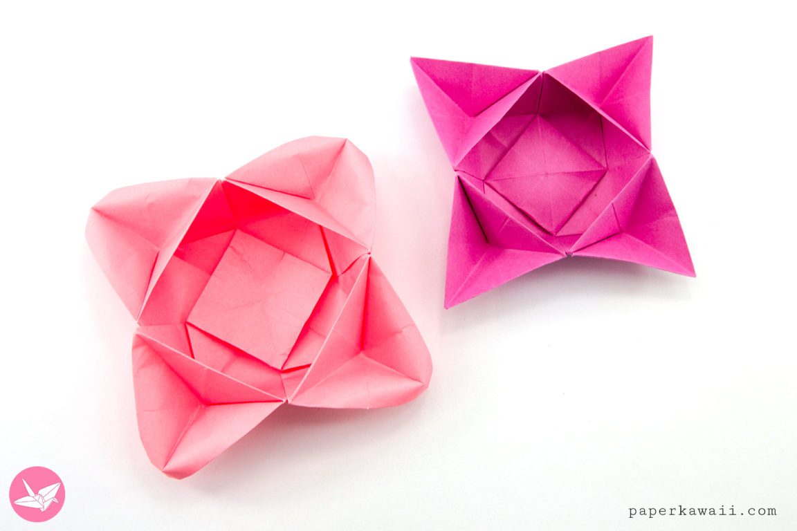 Origami Star Flower Bowl   Box Tutorial - Paper Kawaii