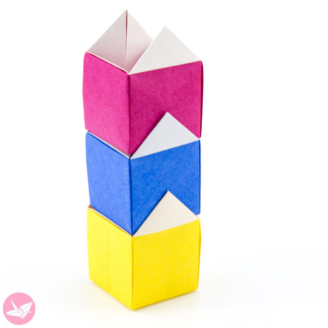 Fun Stackable Origami House Box Tutorial - Paper Kawaii