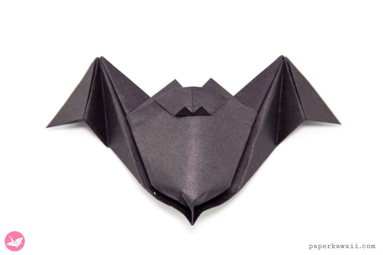 Hanging Origami Bat For Halloween - Paper Kawaii