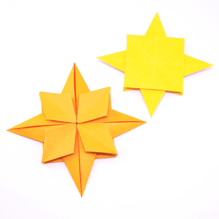 Origami Compass Rose Star Tutorial - 8 Point Star Decoration