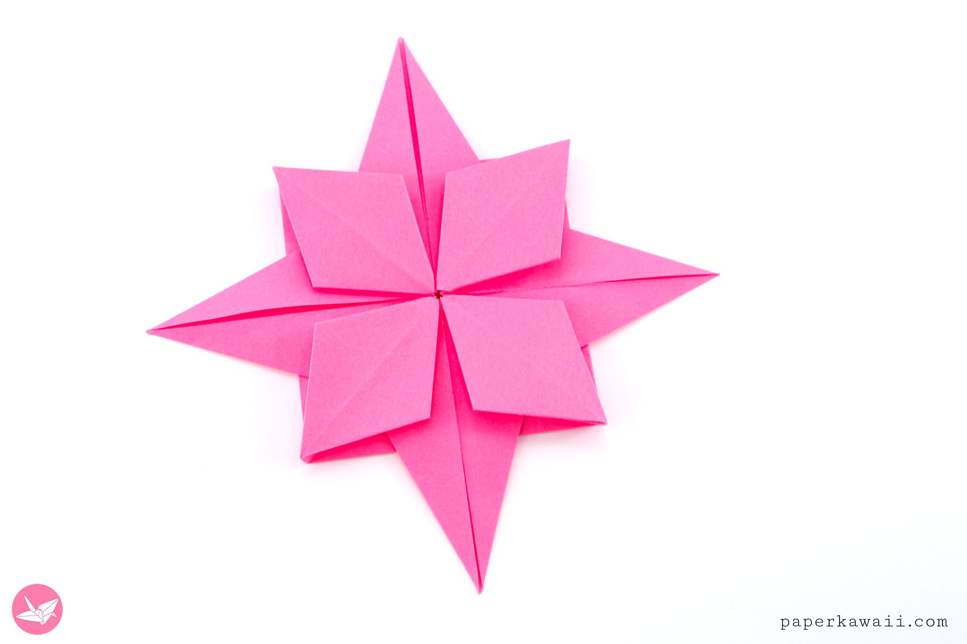 Origami Compass Rose Star Tutorial Paper Kawaii