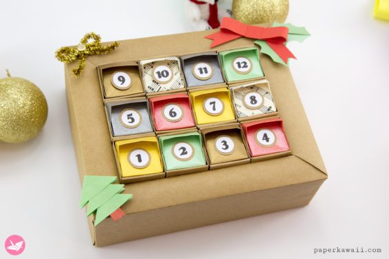 DIY Origami Advent Calendar Box Tutorial - Paper Kawaii