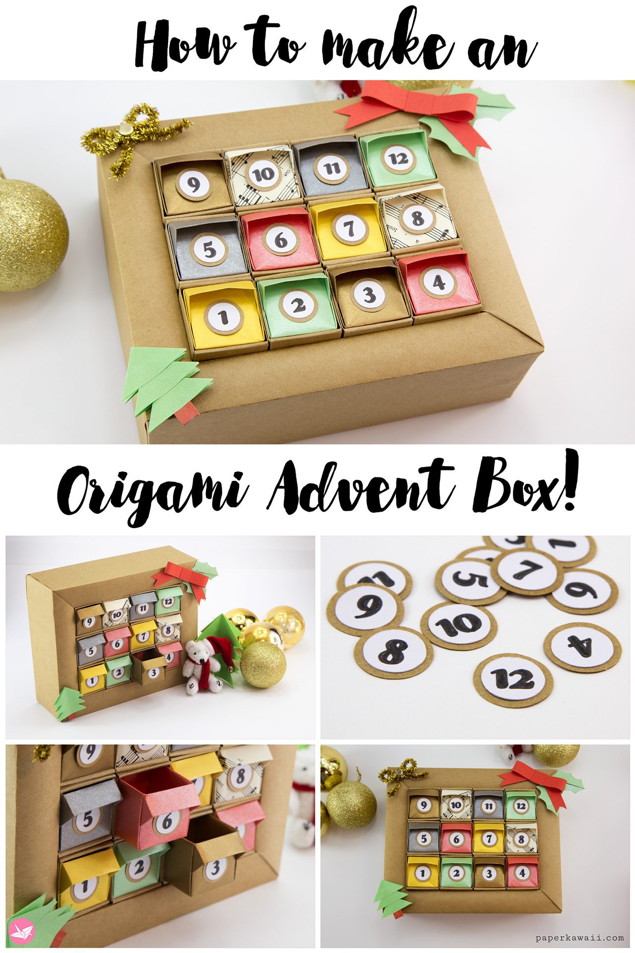 DIY Origami Advent Calendar Box Tutorial - Paper Kawaii