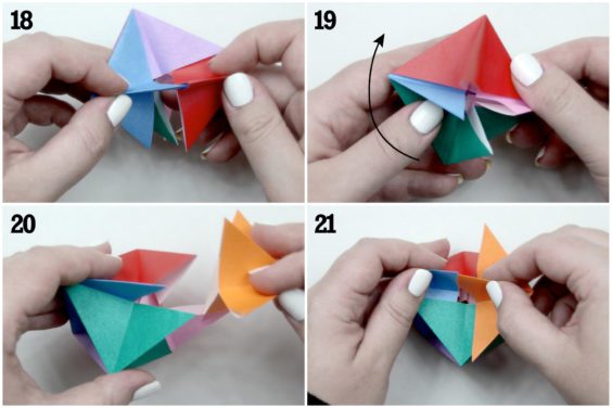 Origami Spinning Top Toy Step By Step Instructions - Paper Kawaii