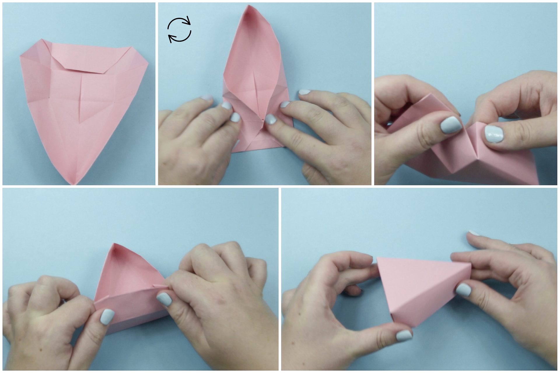 Origami Cake Slice Box Step By Step Instructions - Paper Kawaii