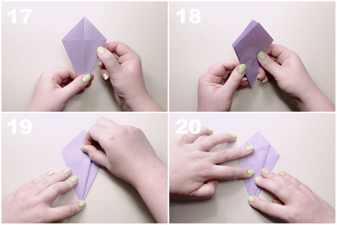 Origami Lily Flower Photo Tutorial Step By Step Instructions - Paper Kawaii