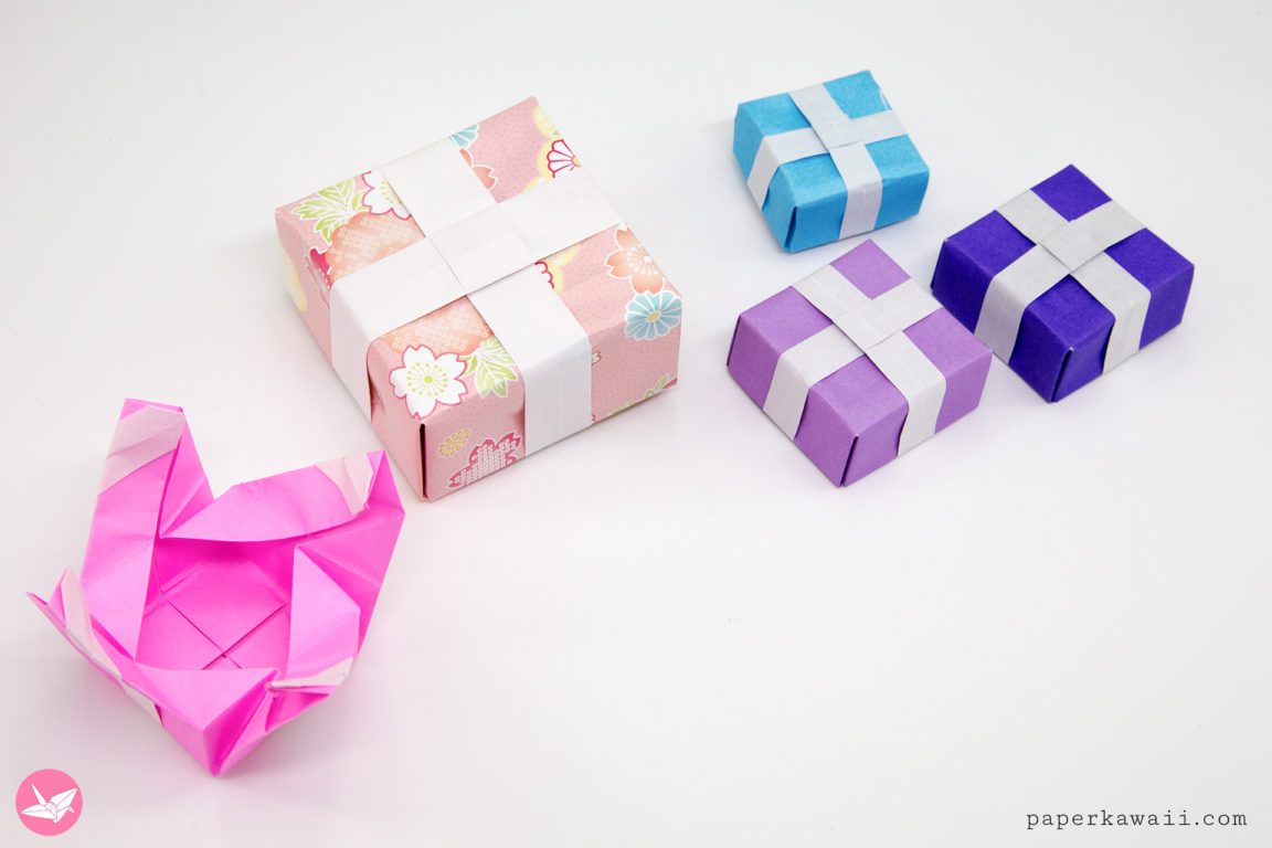 Cute Origami Present Gift Box Tutorial - Paper Kawaii