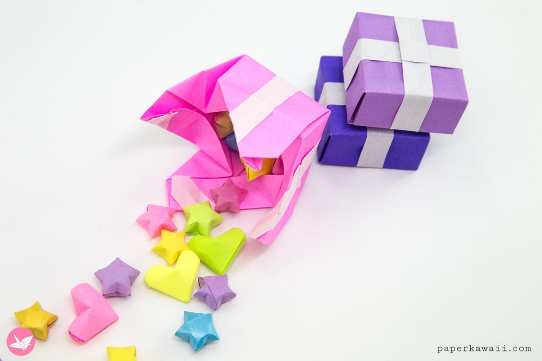 Cute Origami Present Gift Box Tutorial - Paper Kawaii