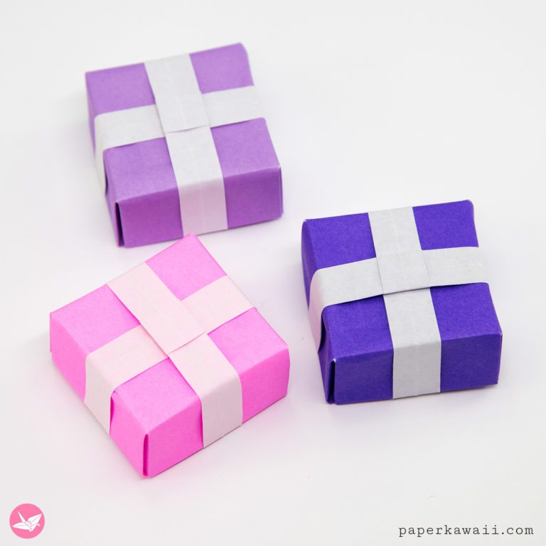 Cute Origami Present Gift Box Tutorial - Paper Kawaii