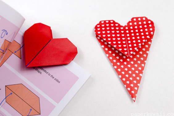 Origami Heart Bookmark Photo Tutorial Step By Step Instructions - Paper ...