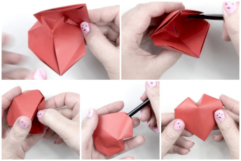 Origami Puffy Heart Photo Tutorial Paper Kawaii