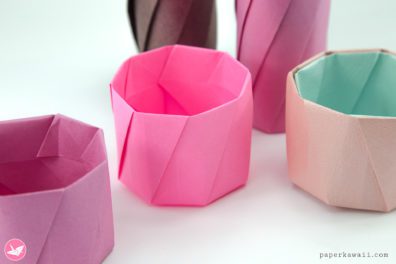 Round Origami Pot Tutorial - 2 Versions - Paper Kawaii