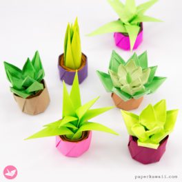 Mini Origami Succulent Plants Tutorial - Paper Kawaii