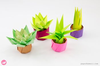 Mini Origami Succulent Plants Tutorial - Paper Kawaii