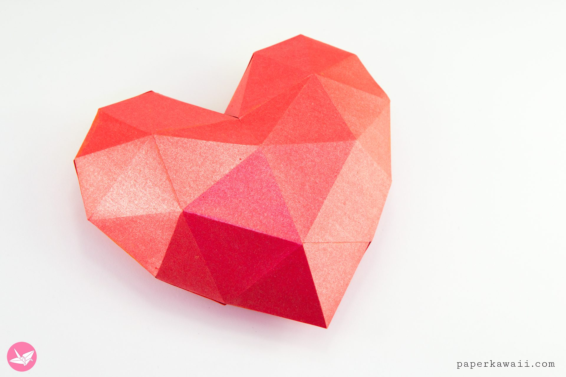 3D Paper Heart Tutorial & Free Template - Paper Kawaii