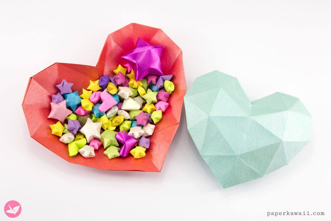 3D Paper Heart Tutorial & Free Template - Paper Kawaii