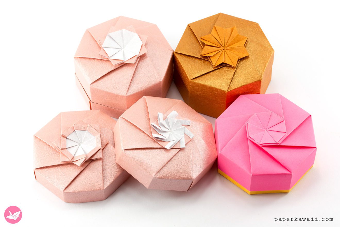 Octagonal Origami Gift Box Tutorial Paper Kawaii