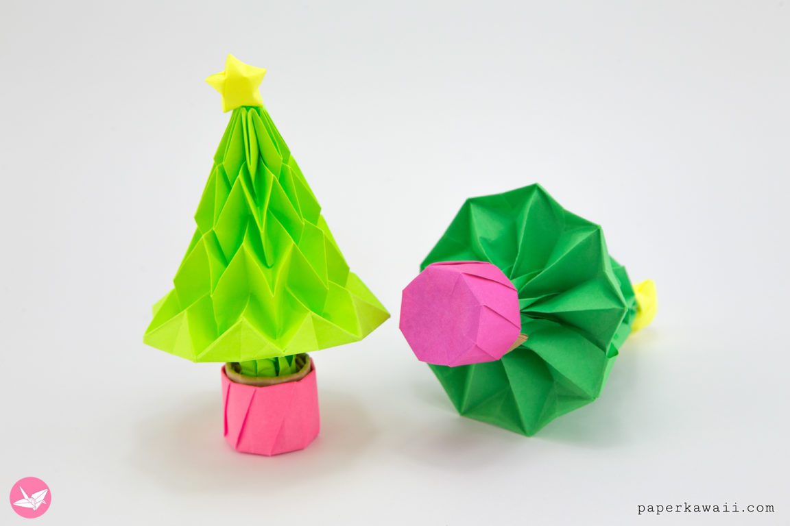 Origami Christmas Tree Tutorial Paper Kawaii