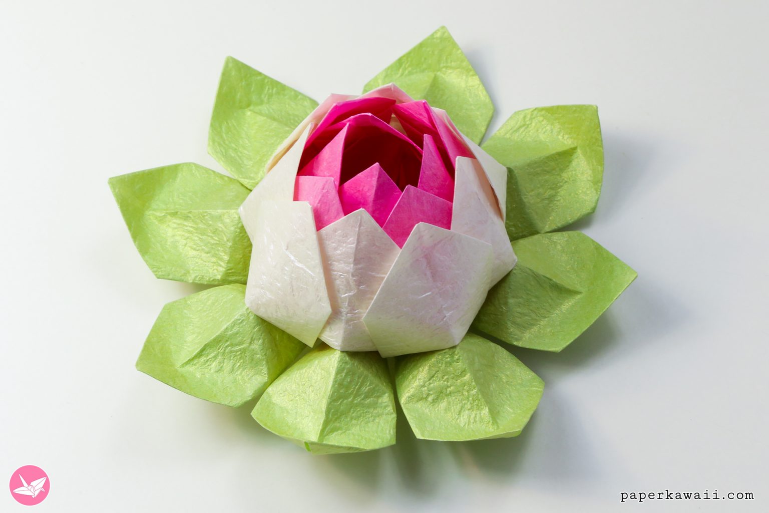 Modular Origami Lotus Flower - Video Tutorial - Paper Kawaii