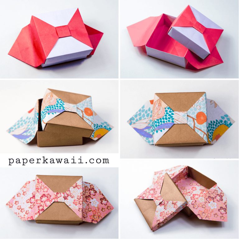 Origami Box With Bow - Tutorial - Paper Kawaii