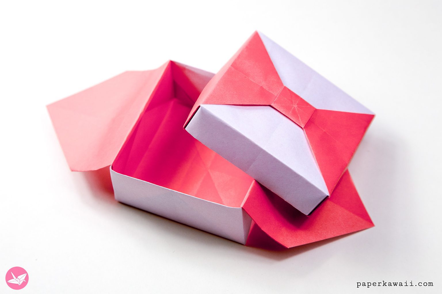 Origami Box With Bow - Tutorial - Paper Kawaii